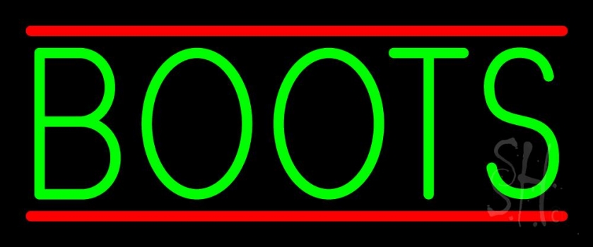 Green Boots With Line LED Neon Sign