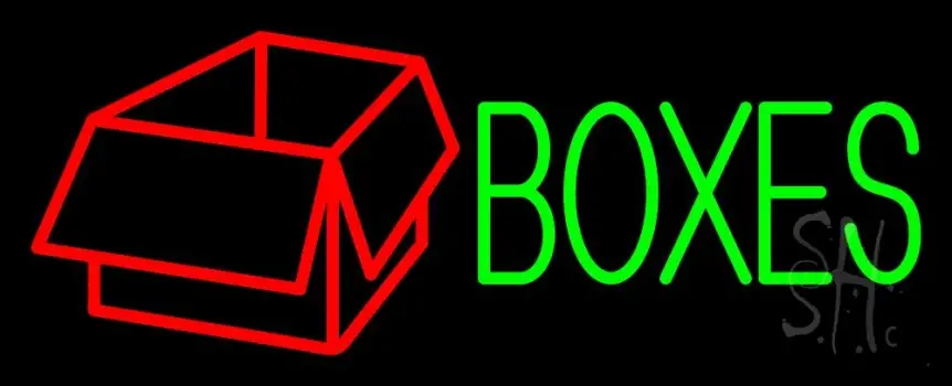 Green Boxes Red Logo LED Neon Sign