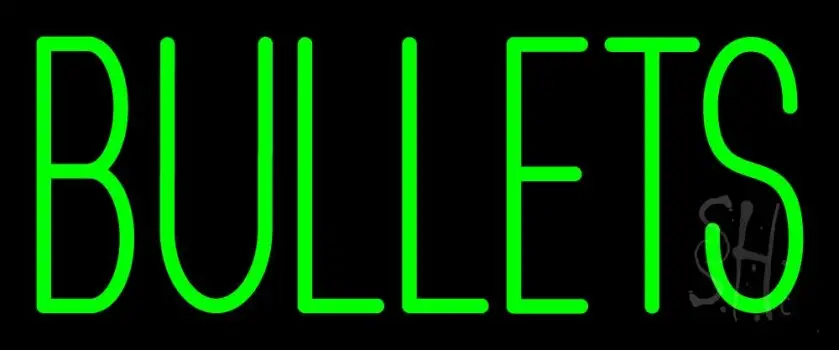 Green Bullets LED Neon Sign
