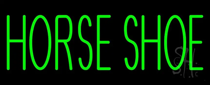 Green Horse Shoe LED Neon Sign