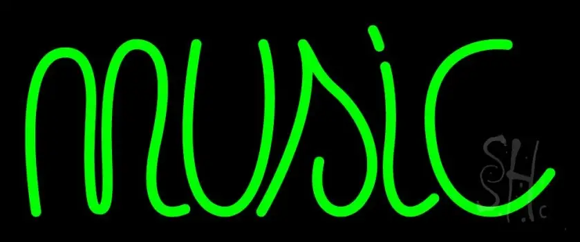 Green Music LED Neon Sign