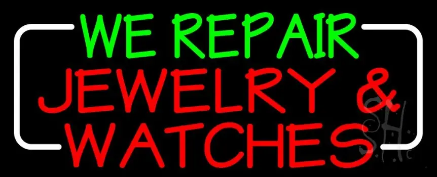 Green We Repair Red Jewelry And Watches LED Neon Sign