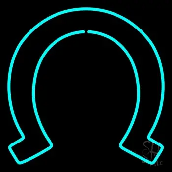 Horseshoe Turquoise LED Neon Sign