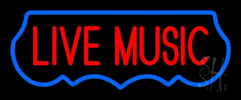 Live Music Red 2 LED Neon Sign