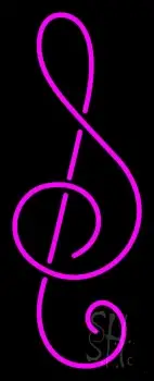 Pink Music Note 1 LED Neon Sign