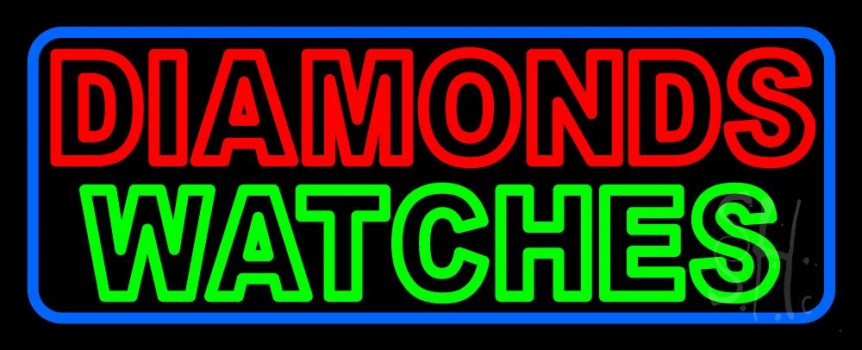 Red Diamonds Green Watches LED Neon Sign