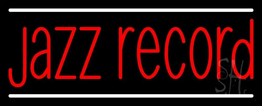Red Jazz Record White Line 2 LED Neon Sign
