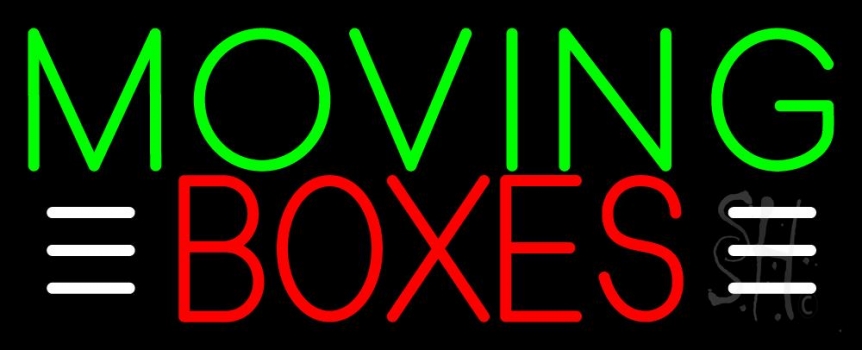 Green Moving Red Boxes Block LED Neon Sign