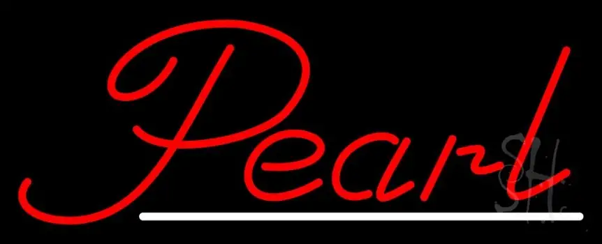 Red Pearl White Line LED Neon Sign
