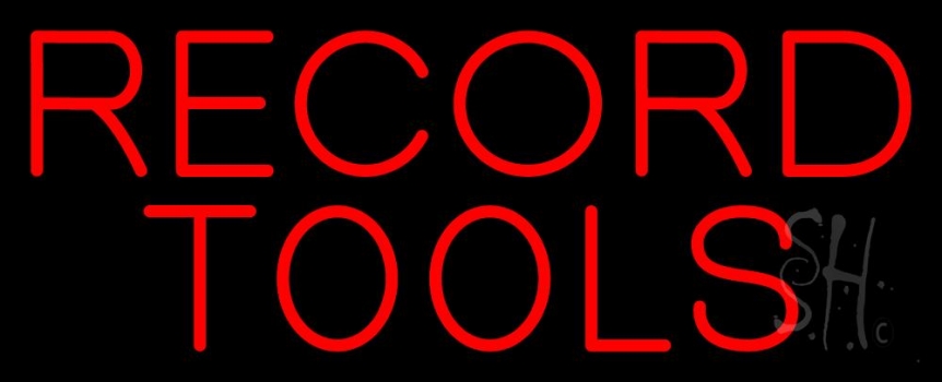 Red Record Tools 1 LED Neon Sign