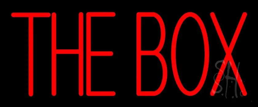 Red The Box Block LED Neon Sign