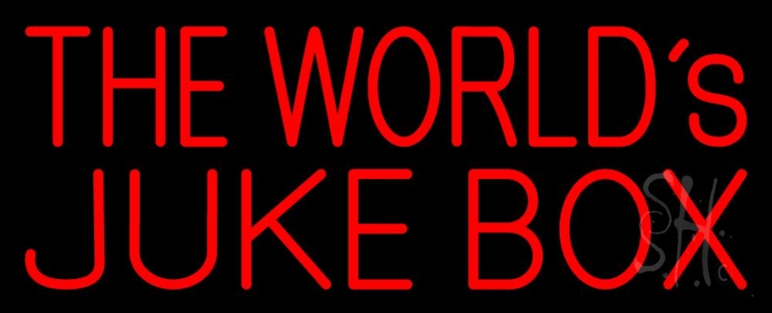 Red The Worlds Juke Box 2 LED Neon Sign