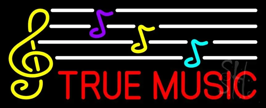 Red True Music 1 LED Neon Sign
