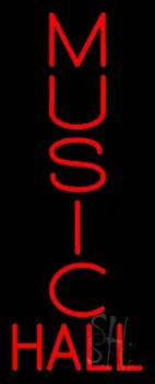 Red Vertical Music Hall LED Neon Sign