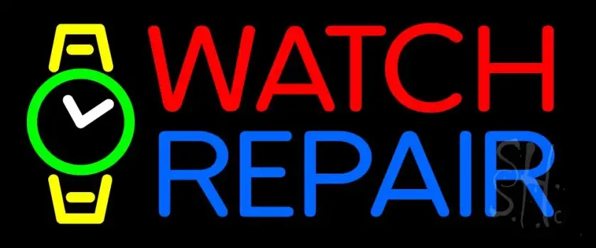 Red Watch Blue Repair With Logo LED Neon Sign