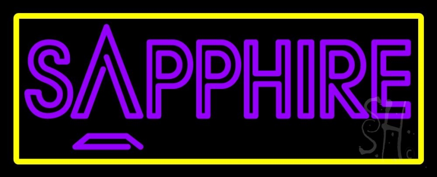 Yellow Border Sapphire Purple LED Neon Sign