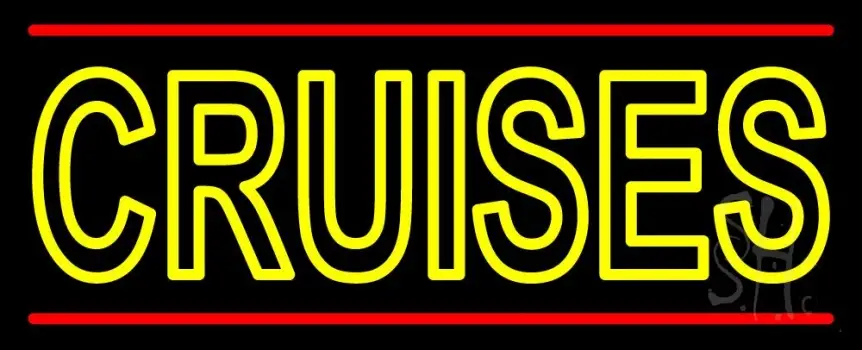 Yellow Cruises Red Line LED Neon Sign