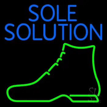 Blue Sole Solution LED Neon Sign