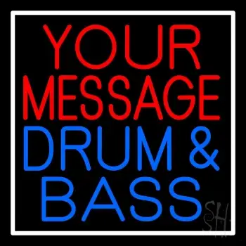 Custom Blue Drum And Bass White Border 1 LED Neon Sign