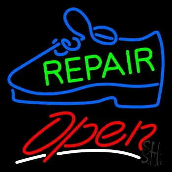 Green Repair Shoe Open LED Neon Sign