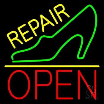 Green Sandal Repair Open LED Neon Sign