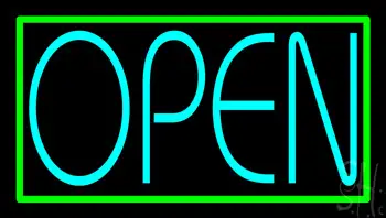 Turquoise Open Green Open LED Neon Sign