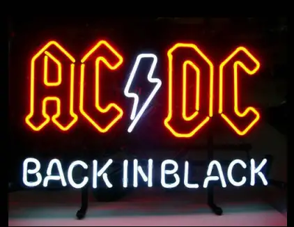 Ac Dc Back In Black LED Neon Sign