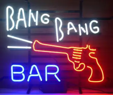 Bang Bang Bar With Gun LED Neon Sign