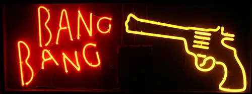 Bang Bang With Gun Logo LED Neon Sign