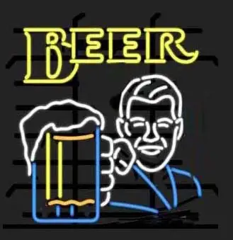 Beer Glass With Man Logo LED Neon Sign