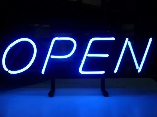 Blue Open LED Neon Sign