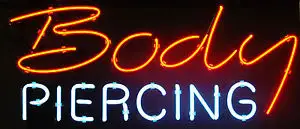Body Piercing LED Neon Sign