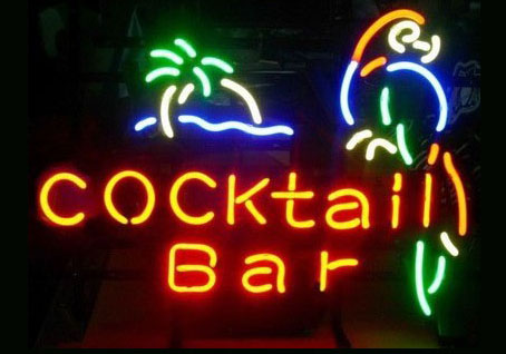 Cocktail Bar Parrot Logo LED Neon Sign