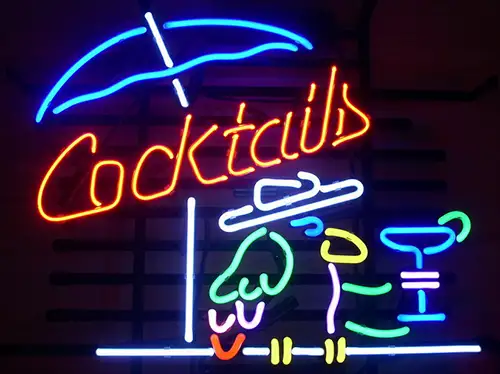 Cocktail Parrot Logo LED Neon Sign