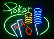 Cursive Green Poker LED Neon Sign
