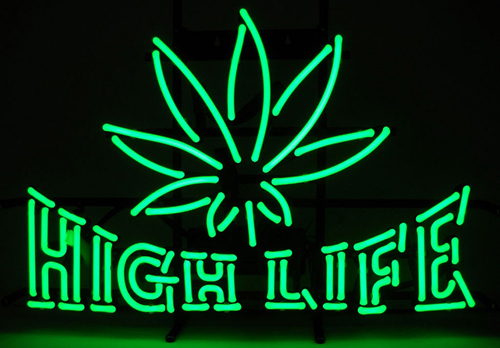 Green High Life With Logo LED Neon Sign