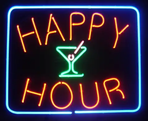 Happy Hour Martini Glass LED Neon Sign
