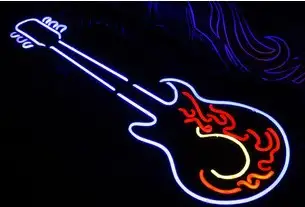 Hot Fire Guitar LED Neon Sign