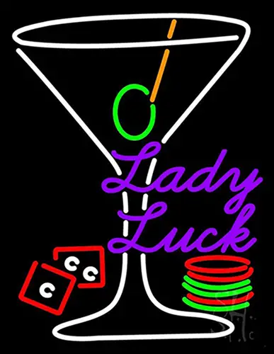 Luck Martini Glass LED Neon Sign