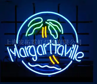 Margaritaville Palm Tree Logo LED Neon Sign