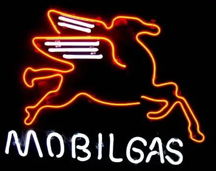 Mobil Gas Oil Logo LED Neon Sign