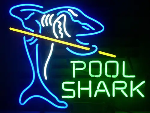 New Pool Shark Billiards Gameroom Logo LED Neon Sign