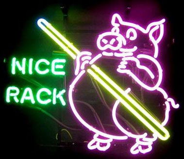 Nice Rack Pig Logo LED Neon Sign