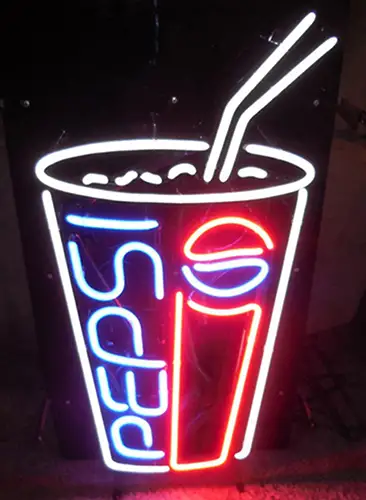Pepsi Soda Pop Glass Logo LED Neon Sign