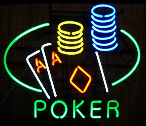 Poker Double Aces Logo LED Neon Sign