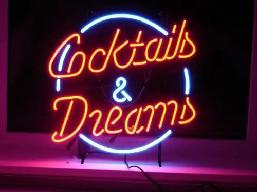 Red Cocktails And Dreams Logo LED Neon Sign