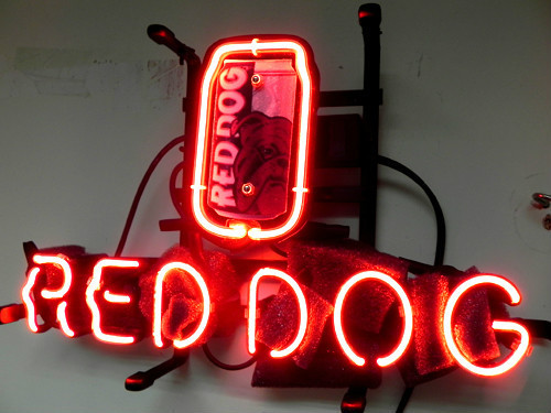 Red Dog Logo LED Neon Sign