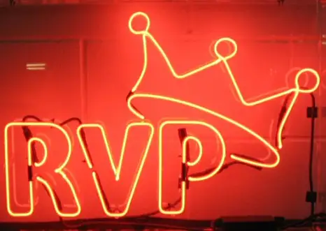 Red Rvp With Crown LED Neon Sign