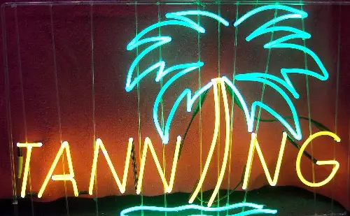 Red Tanning With Palm Tree NLED Neon Sign