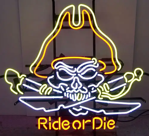 Ride Or Die Pirate Logo LED Neon Sign